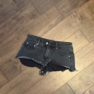 Edikted Black Distressed Jean Shorts